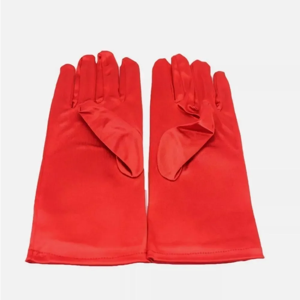 Women Short Wrist Gloves Smooth Satin Party Dress Prom Evening Wedding